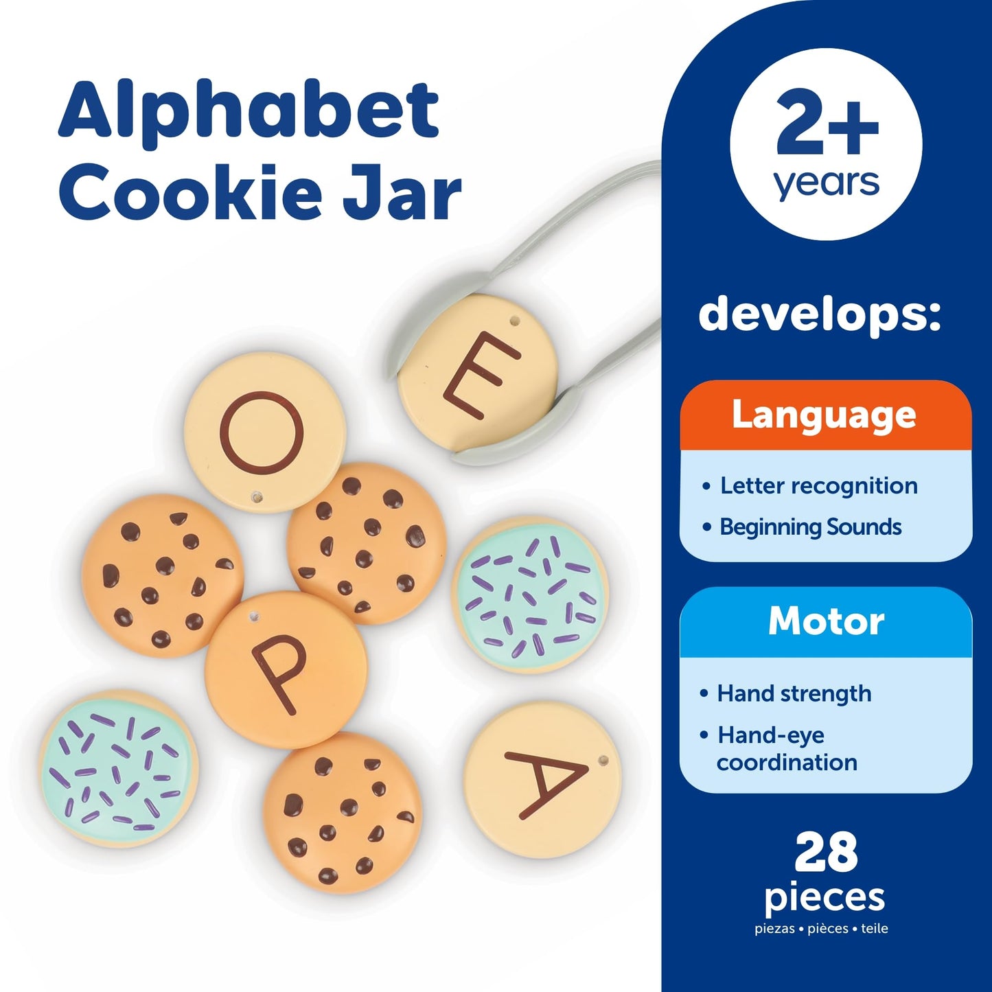 Learning Resources Alphabet Cookie Jar - ABC Toys for Kids, Alphabet Activities, Phonics Practice, Reading Practice, Language Development, Toddler Montessori Toys, Birthday Gifts for Boys and Girls