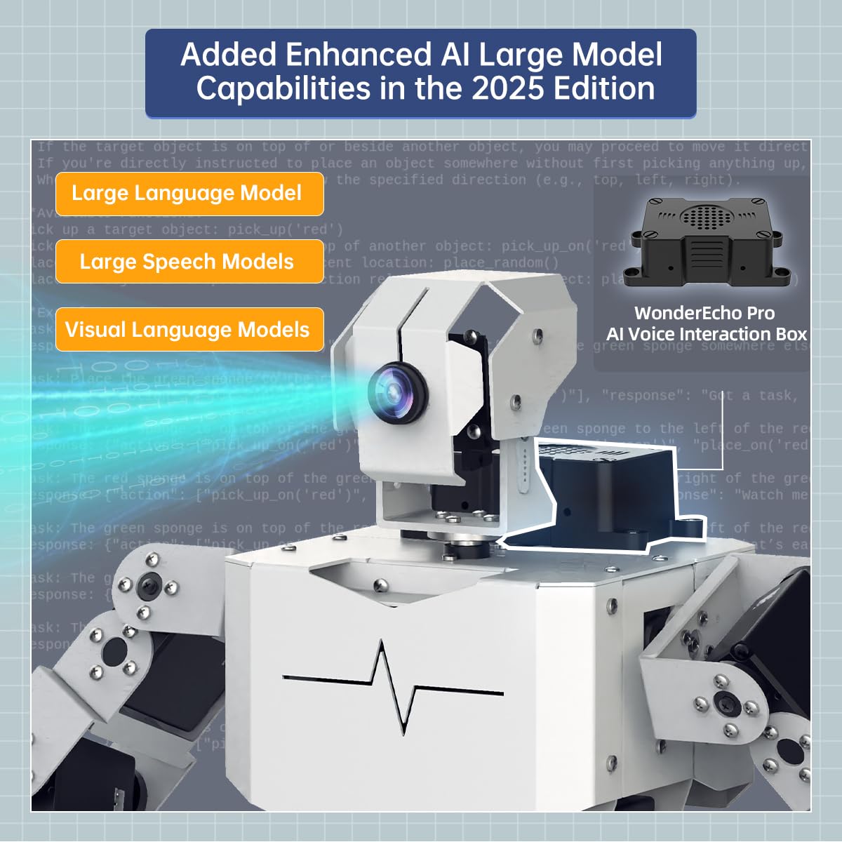 HIWONDER Humanoid Robot with ChatGPT Multimodal AI Models AI Embodied Intelligent Vision Scene Voice Understanding 20DOF Educational Robotic Kit Python Programming, TonyPi Pro & RaspberryPi 5 16GB