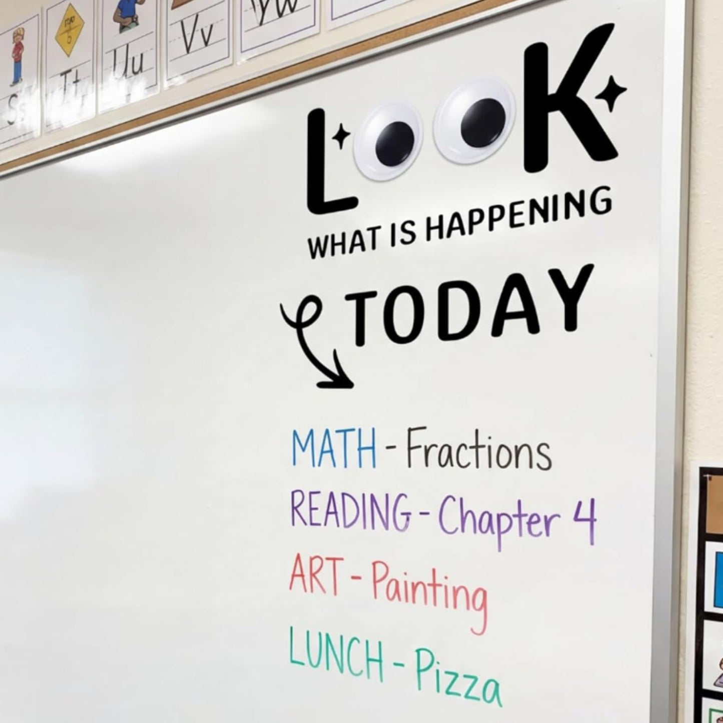 Sabary Magnetic Classroom Daily Schedule Decor Look What is Happening Today Magnetic Whiteboard Classroom Decorations, Daily Schedule Bulletin Board Set Back to School Class Teacher Whiteboard Decals