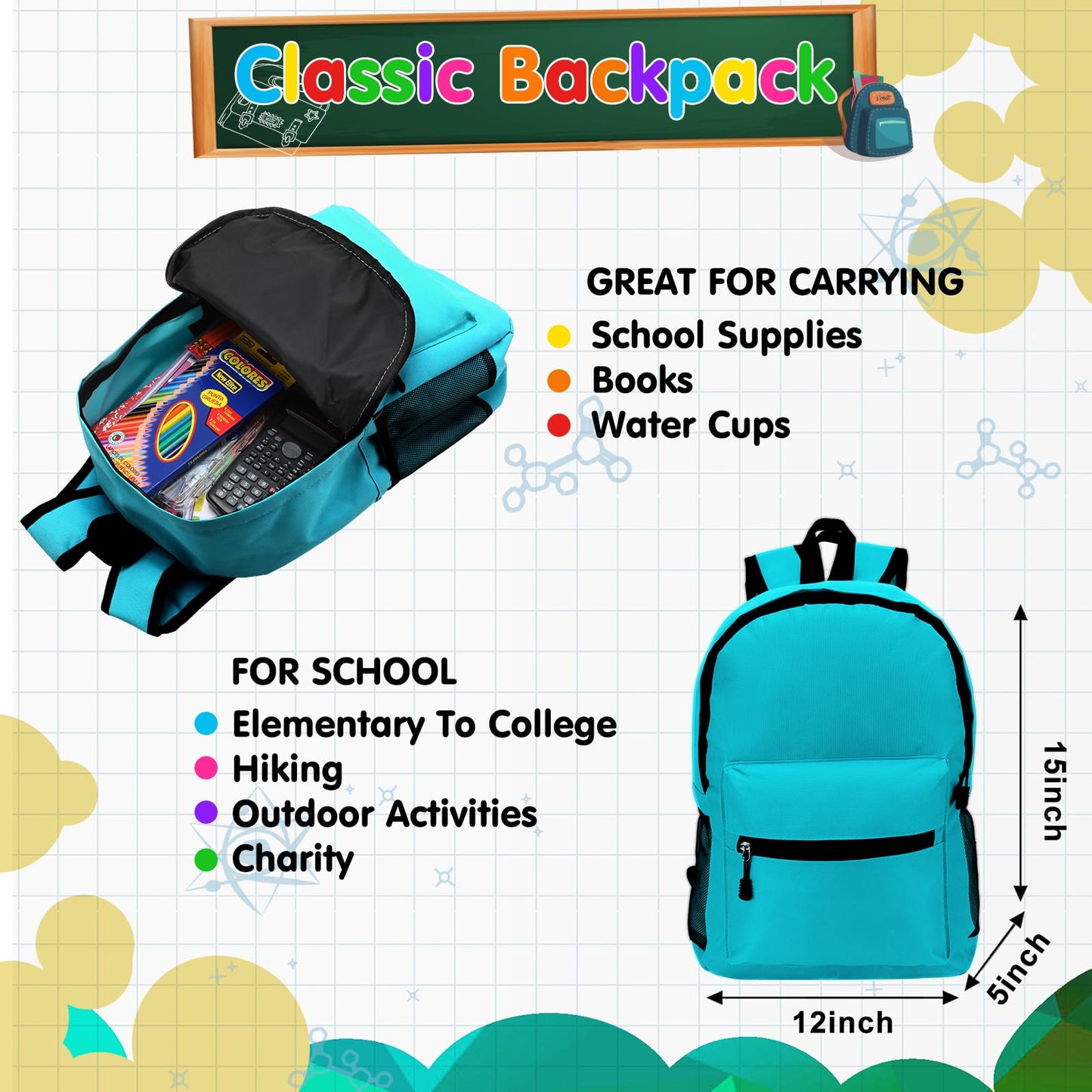 Gilprop 81 Pcs School Supply Kit with Backpack Back to School Supplies Bundle Bulk School Essentials for Elementary Middle High School Students Includes Folders Notebooks Pencils and More(Light Blue)