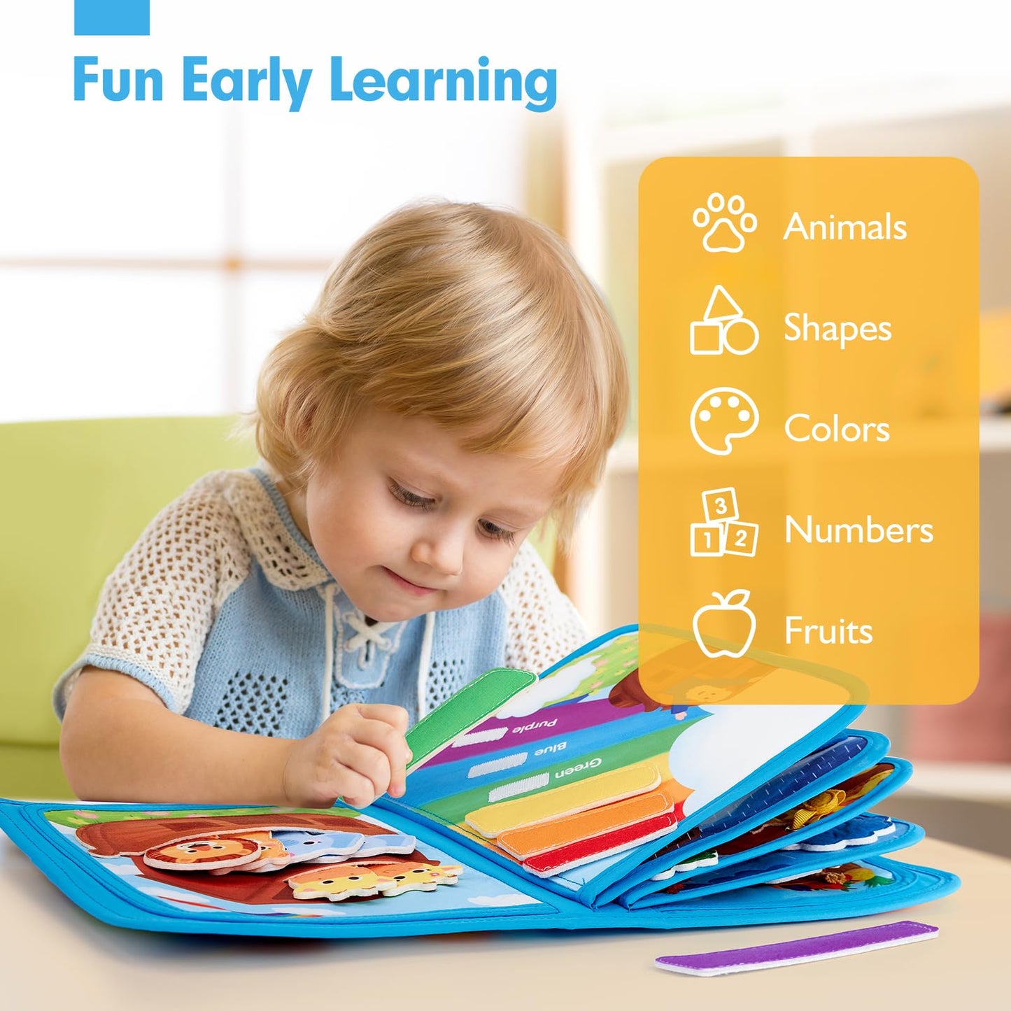hahaland Noah's Ark Toy Busy Book for Toddlers 1-3 - Baptism Gifts for Boys Girls - Montessori Toys for 1 Year Old, Sensory Early Learning Educational One Year Old Boy Birthday Christian Church Toys