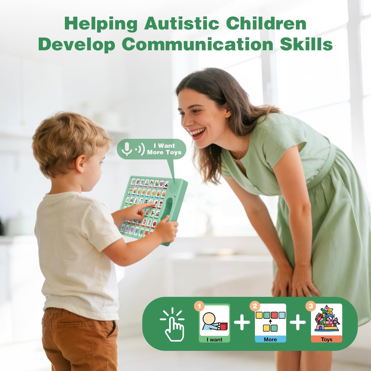 Joyreal AAC Device for Autism, Non Verbal Communication Tools for Speech Therapy & Stroke Rehab. Autism Communication Board with 5 Programmable Buttons & Adjustable Volume, Autistic Kids Must Haves