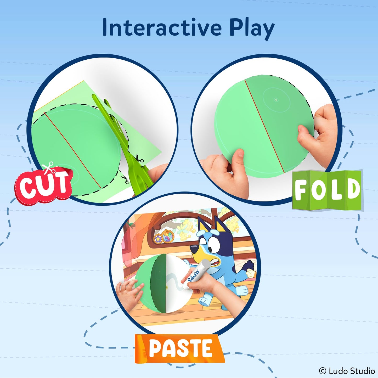 Skillmatics Bluey Scissor Skills Activity Book - Snip Snip, Preschool Cutting & Creative Activities, Felt Craft Kit, Fine Motor Skills Toys, Gifts for Boys & Girls Ages 3, 4, 5, 6, 7