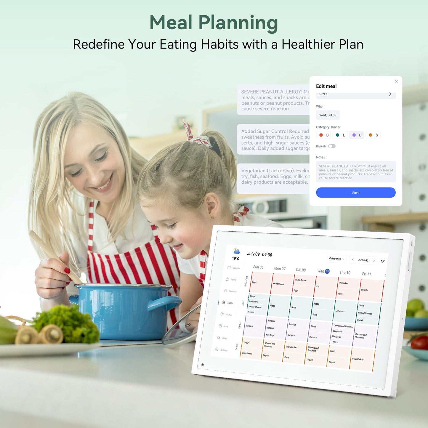 Digital Calendar,10.1 Inch Planner Electronic Calendar&Chore Chart,Smart Calendar Touchscreen Interactive Display for Family Schedules,Bussiness Working tasks,Great for Organizing Your Routines,Gifts for Women Mom