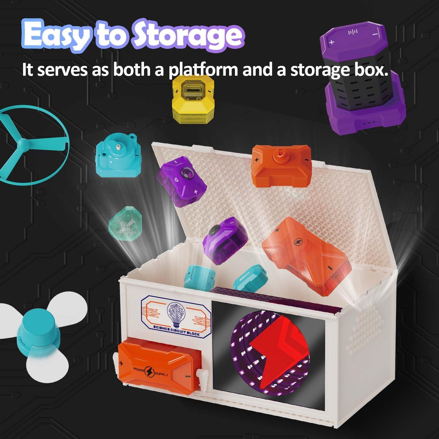 Science Kits for Kids Age 3-12, STEM Electronics Exploration Kit with 45 Circuit Parts, 380+ Science Experiments, Ideal Learning & Education Toys Gift for Boys and Girls, for Hands-On Physics Learning