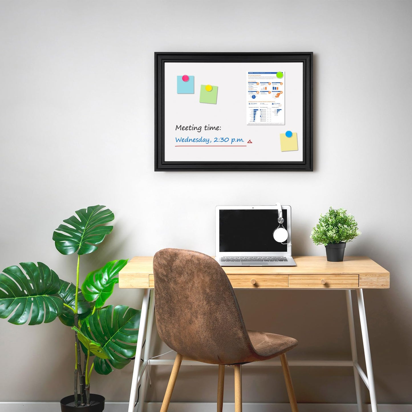 QUEENLINK White Board for Wall, 24''x18'' Magnetic Dry Erase Board, Decorative Whiteboard with Black Wooden Frame, Hanging Writing Board for Home Office School Dorm
