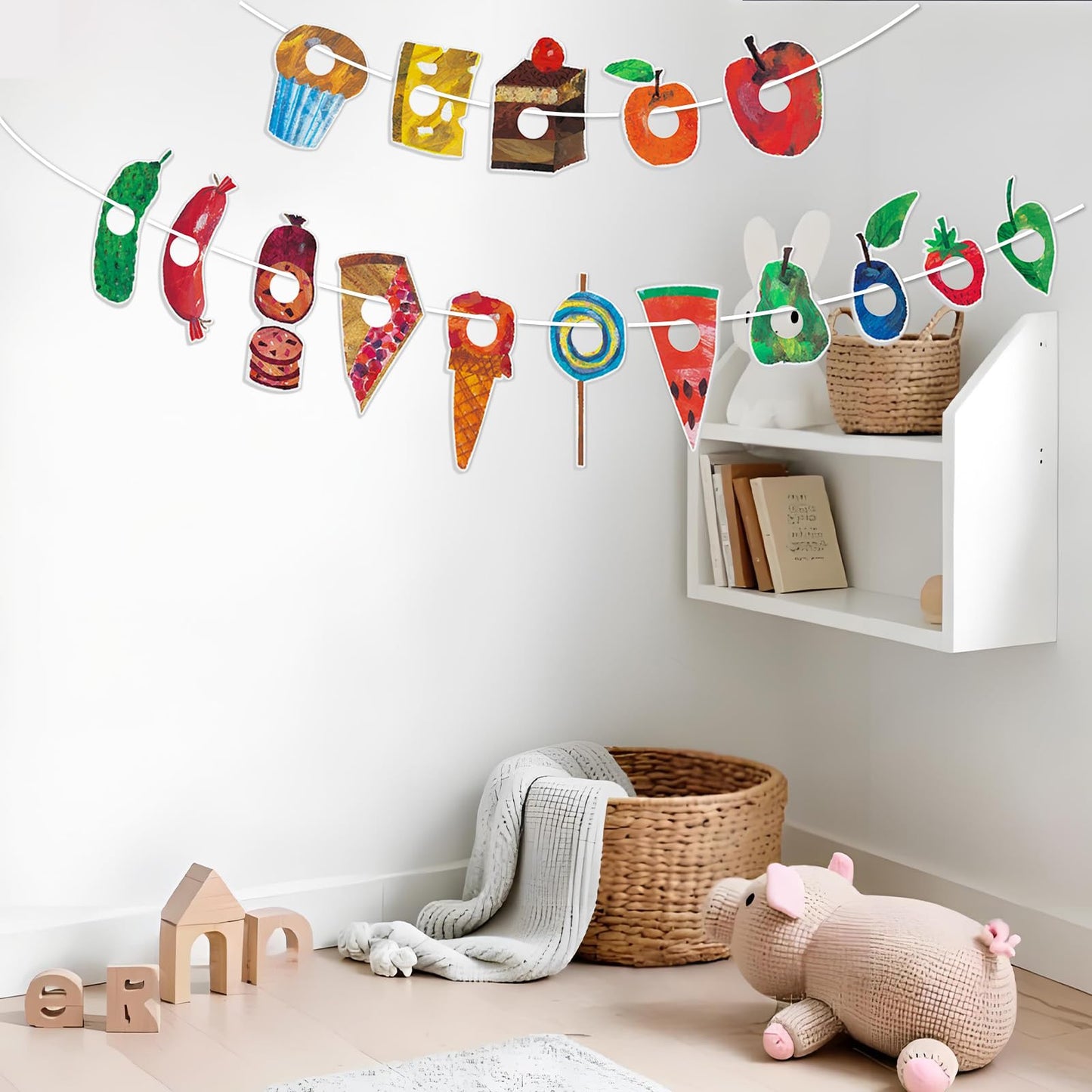 Ai fsem The Very Hungry Caterpillar Felt Story Board Pieces Fine Motor Activities Felt Board for Classroom Felt Board for Wall (with Rope)