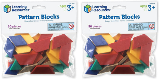 Learning Resources Pattern Blocks Smart Pack, Developmental Toy, Shapes, Patterns, 50 Pieces (Pack of 2)