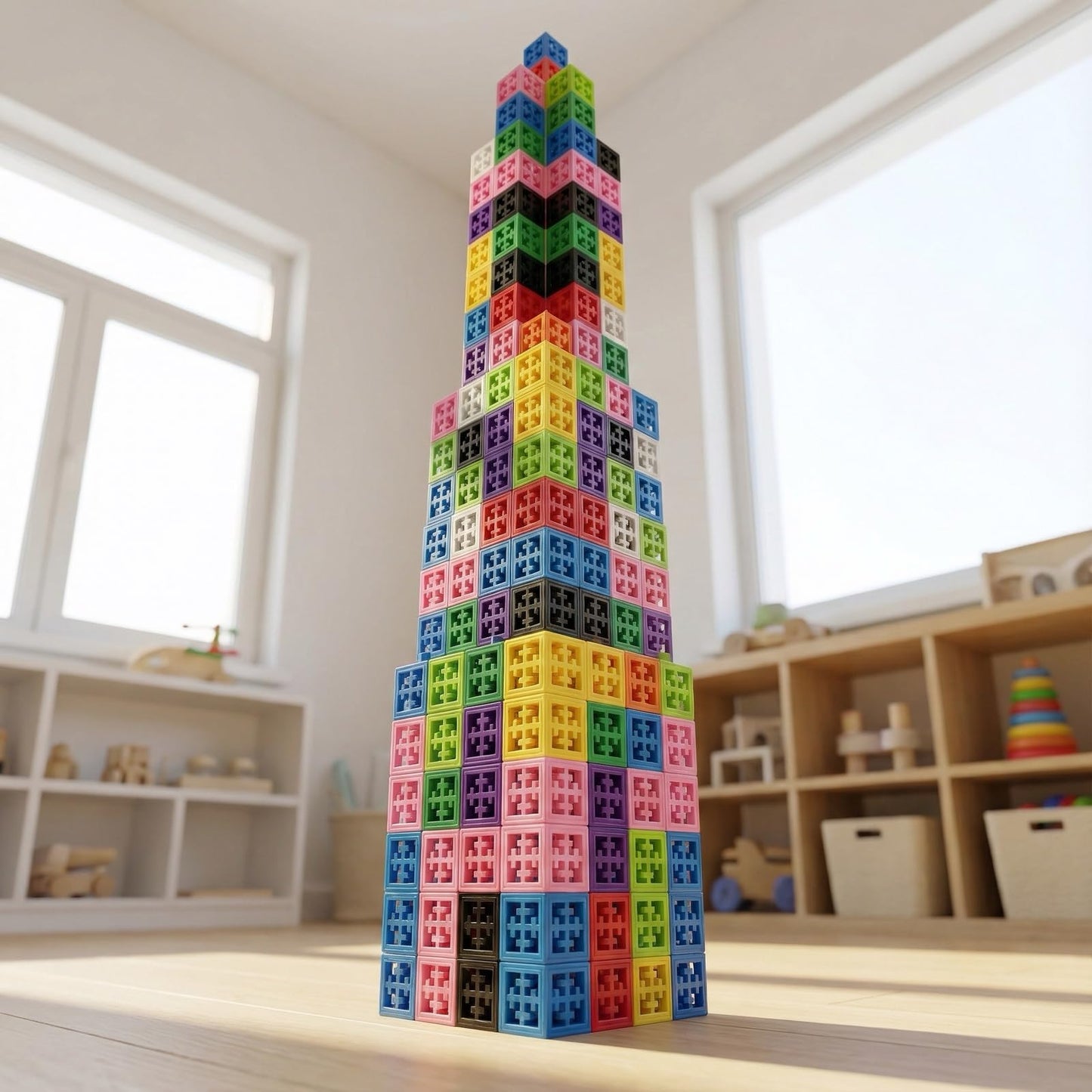 COOTEYU Toy Construction blocksCounting Learning Color Classification Toy, Math Education for Preschool Children, Montessori Toys Suitable for 1-3 Year Old Boys and Girls