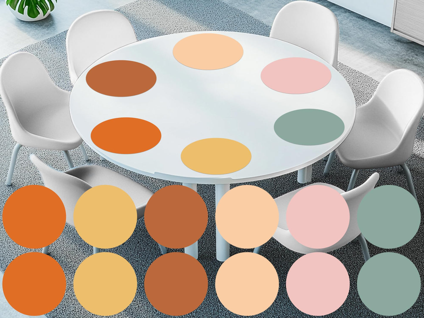 Lincia 12 Pcs Large 12 '' Dry Erase Dots for Classroom Tables Removable Dry Erase Circles Whiteboard Marker Stickers Spots Wall Decals for School Classroom Teachers Students Table & Desk