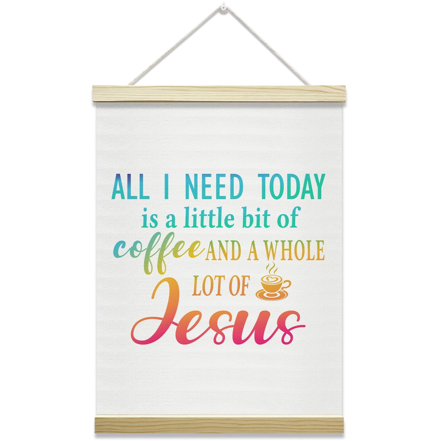 mermermu Coffee and Jesus Poster Hanger Frame, Inspirational Christian Posters Canvas Wall Art for Cafe Office Kitchen Living Room Decor, 12x16 Inches -039