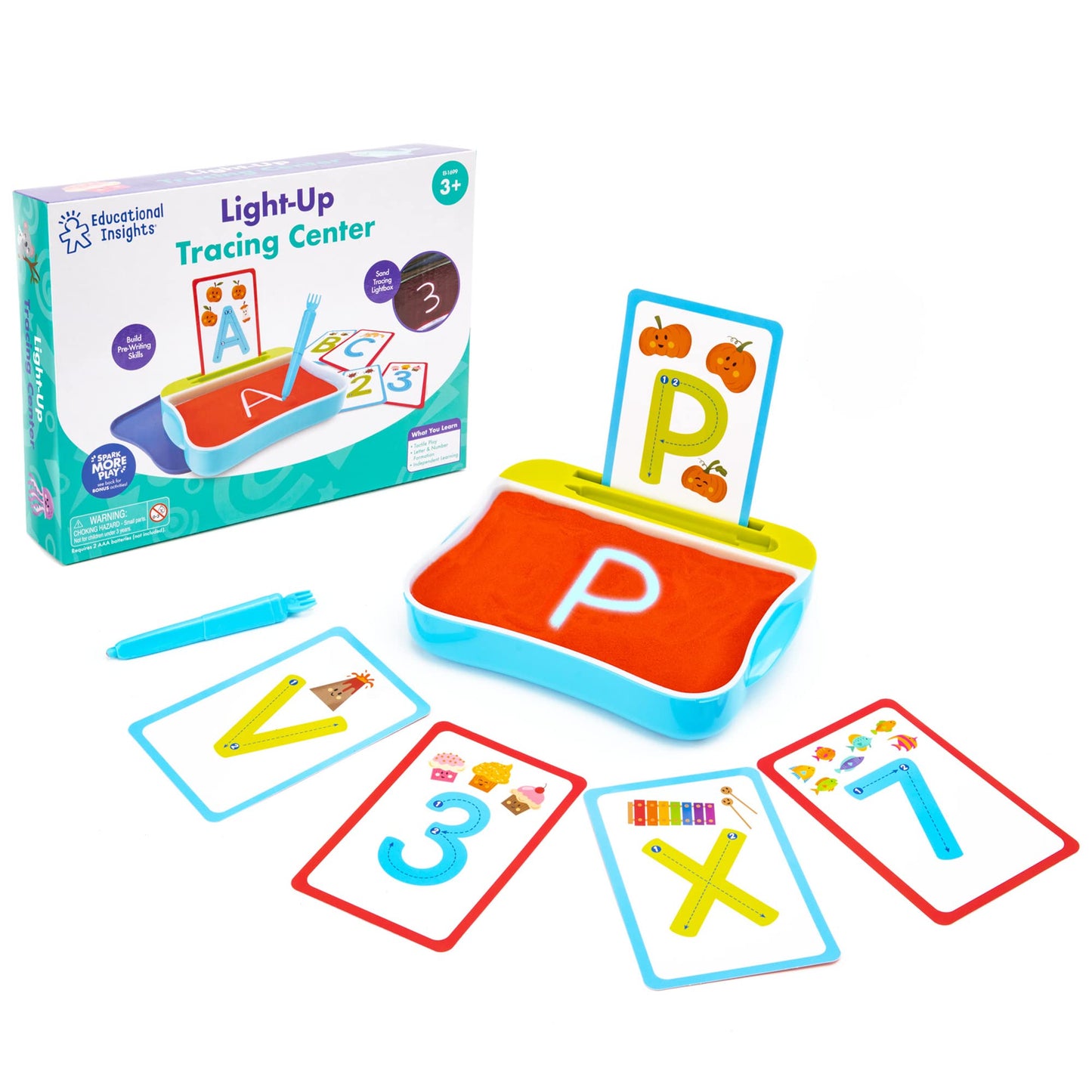 Educational Insights Light-Up Tracing Center - Letter Tracing for Kids Ages 3-5, Preschool Learning Activities, Handwriting Practice for Kids, Trace Letters and Numbers, Toddler Writing Tools