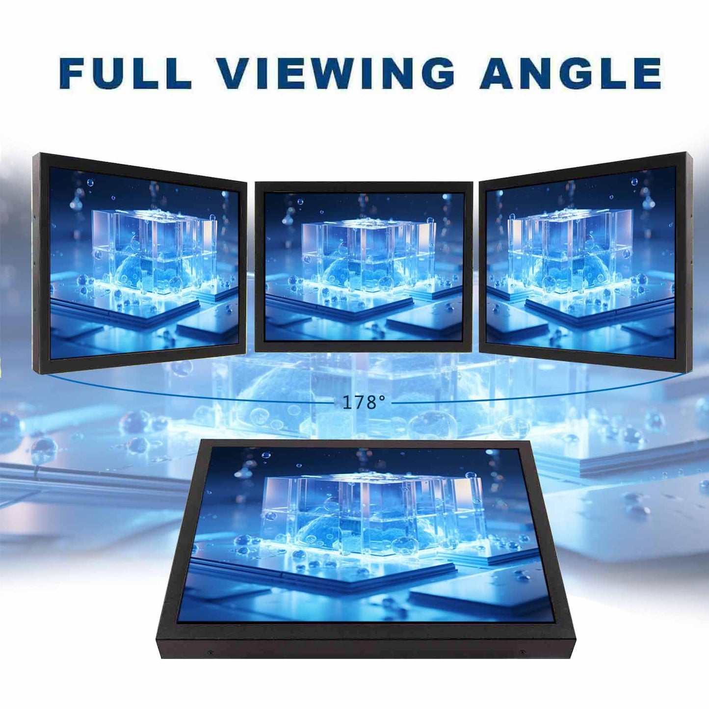 VSDISPLAY 15 Inch 1024x768 IPS LCD Monitor 4:3 Aspect Ratio Display with Metal Housing,Supports VGA/DVI Input,for Industrial/Gaming Extra Monitor