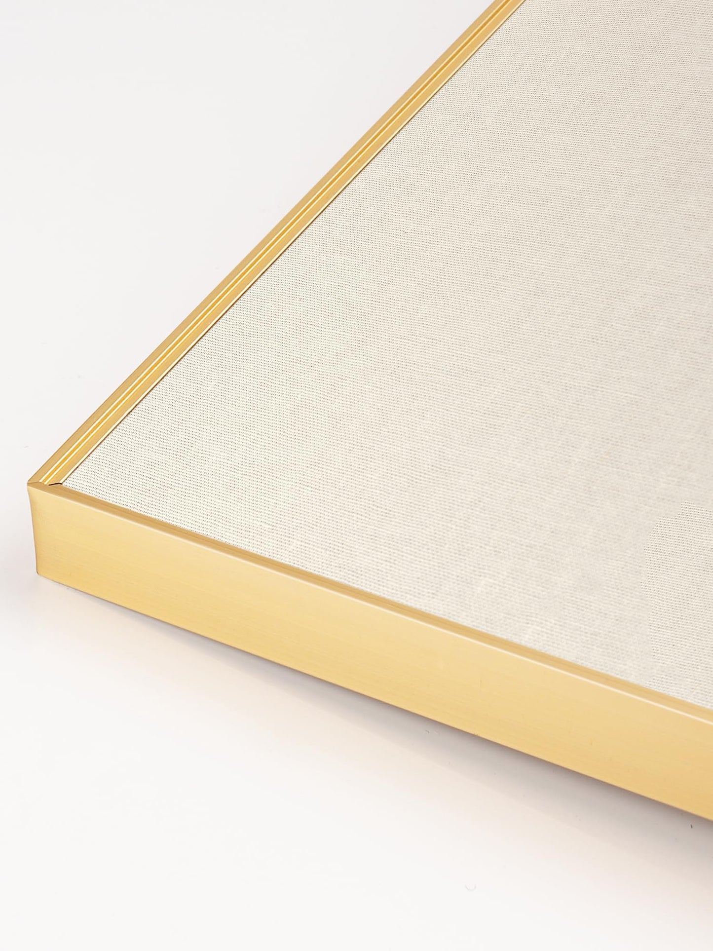 Lightomorrow Bulletin Board 24 x 18 inches, Oatmeal White Pin Board, Golden Aluminum Framed Fabric Cork Board with 10 Push Pins