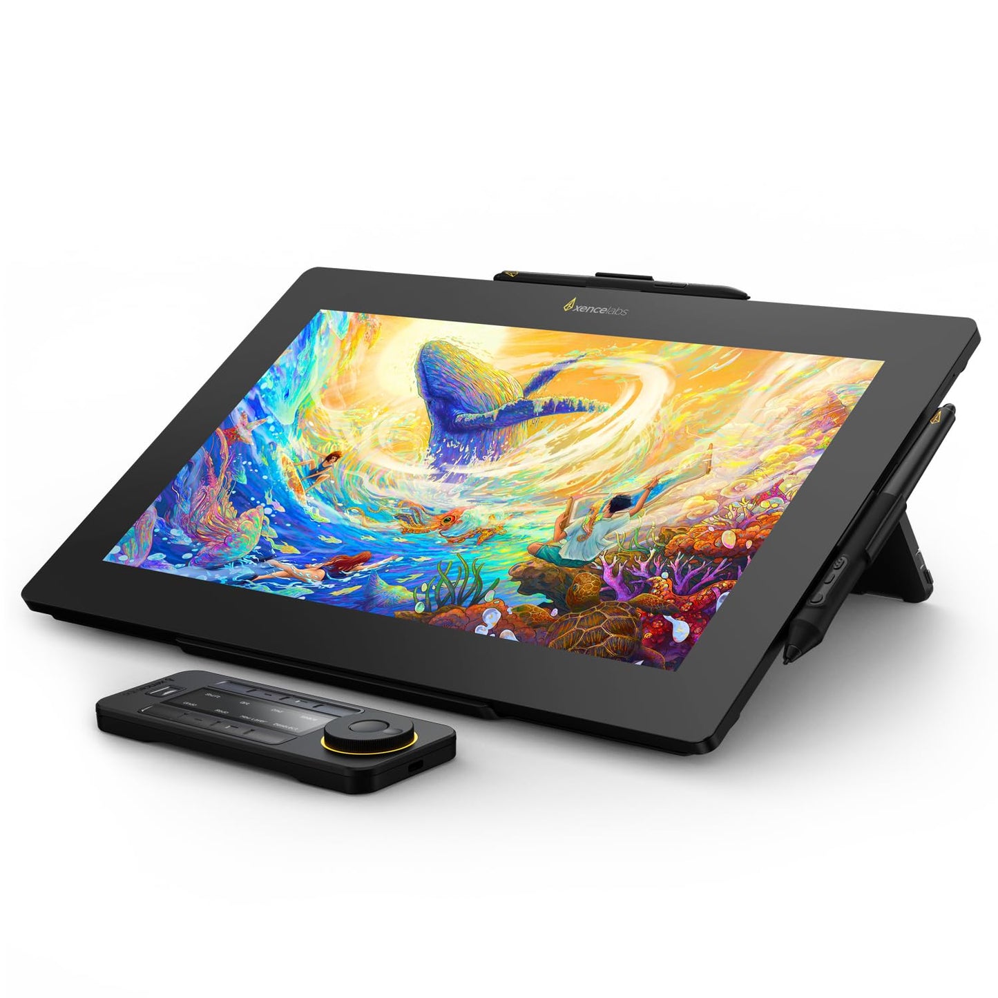 Xencelabs Pen Display 16 Bundle with Quick Keys, 16" 4K OLED Portable Drawing Tablet with Screen Graphic Design Display with 2 Battery-Free Pens for Win/Win-ARM/macOS/Linux, Black