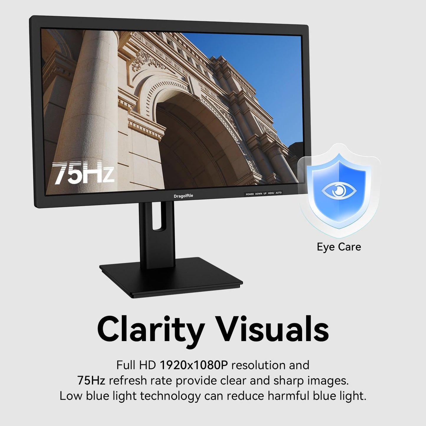 24 Inch Touchscreen Monitor VA Panel FHD 1920x1080P, 3000:1 Contrast, 99% sRGB, Height/Pivot/Swivel/Tilt Adjustable PC Touch Screen Computer Display 75Hz, HDMI, VGA, Type-B, Built-in Speakers, VESA