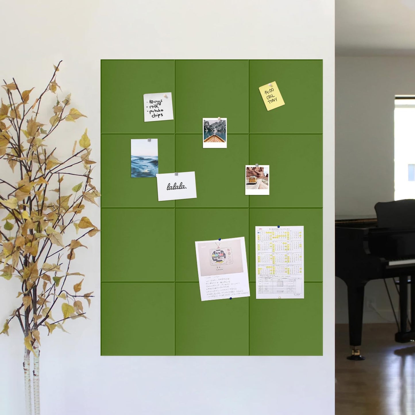 Large Bulletin Board 48"x 24" Cork Boards for Walls, 8 Pack Felt Wall Panels Photo Board, Cork Board for Office Home Pin Board