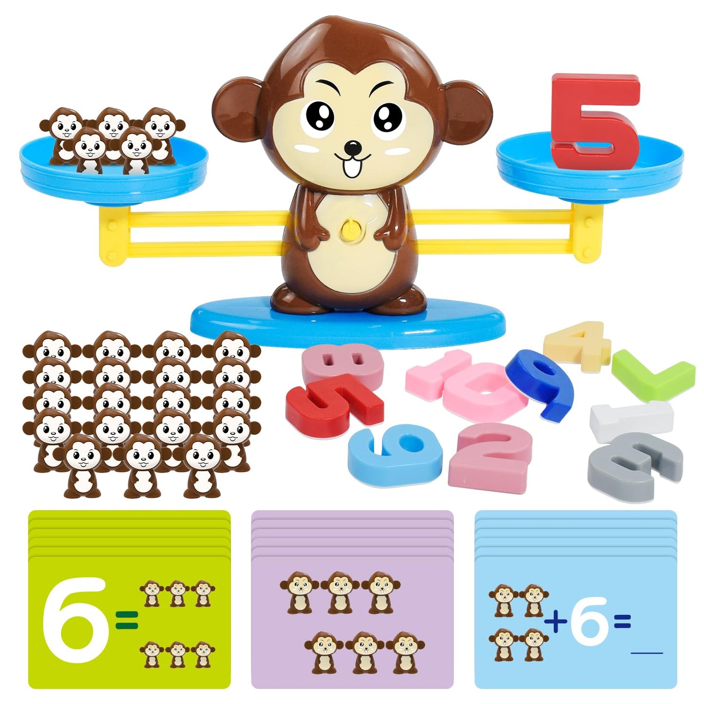 BAKAM Penguin Math Balance Scale, Toddler Counting Toys for 3 4 5 6 Year Old, Montessori Addition & Subtraction Weight Game, STEM Preschool Learning Activities, Educational Gift for Boys Girls
