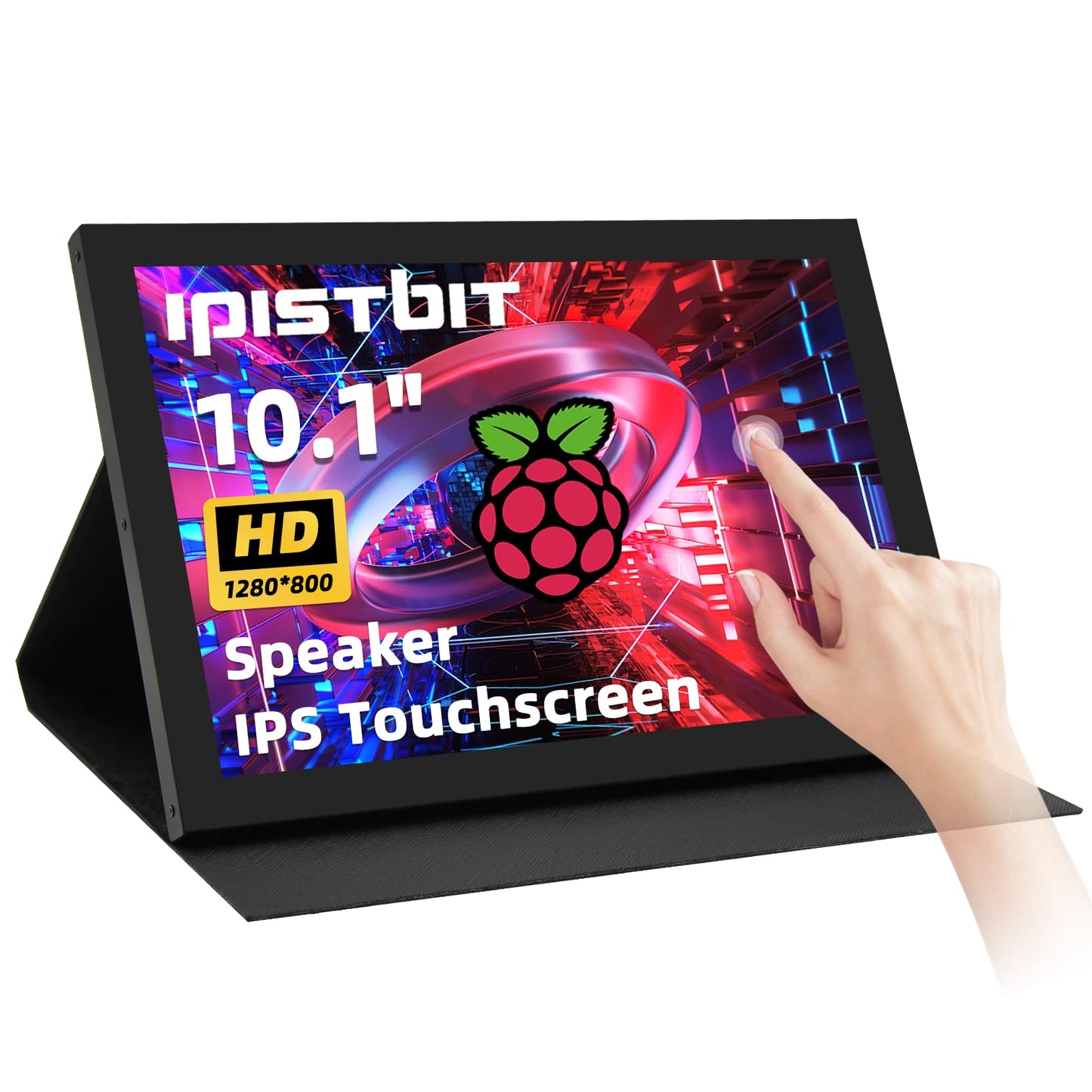 iPistBit 10.1inch Touchscreen Monitor, 1280x800 Dual-Speaker HDMI VGA Portable Monitor for PC/Laptop/Raspberry Pi/Banana Pi/Game Console