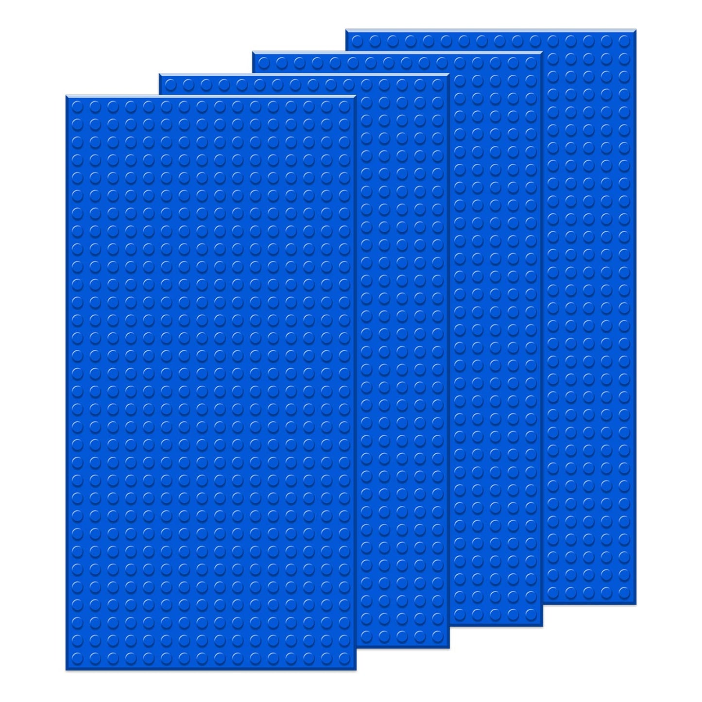 EKIND 4 PCS Classic 5" x 10" Building Baseplates, Compatible with Major Brands Toy Bricks, Encourage Logic & Creativity Through Play, Ideal STEM Activities for Children (Blue)