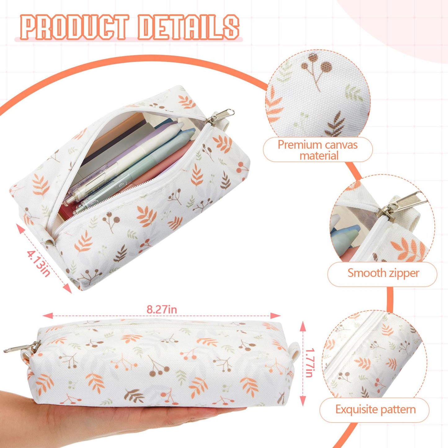 Jutom 39 Pcs Aesthetic Book Annotation Kit Highlighter with Case Bag Gel Pen Transparent Sticky Note Taking Book Supplies (Beige, Floral Style)