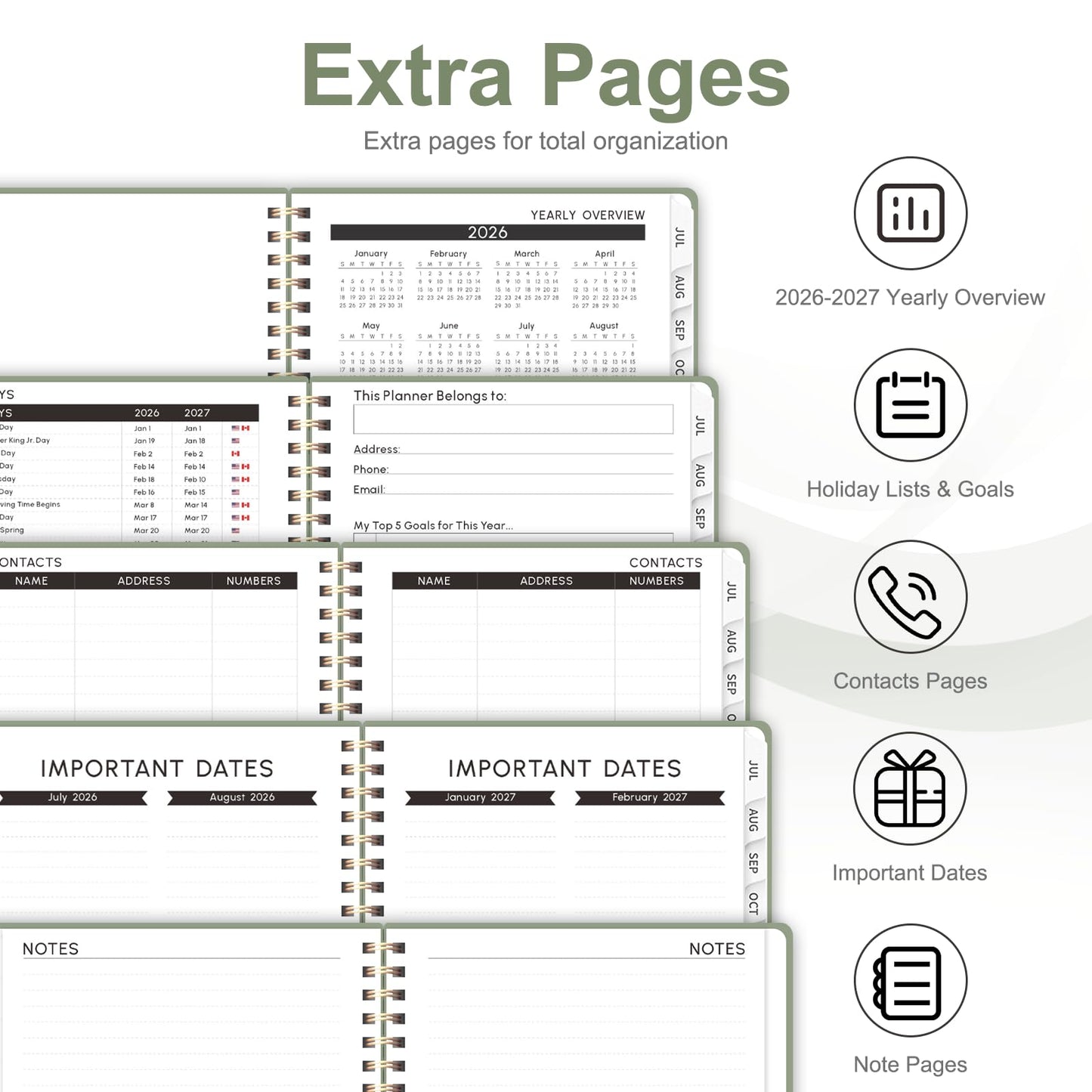 Planner 2026-2027, Academic Weekly and Monthly Calendar Planner, July 2026 - June 2027, Hardcover Planning Agenda Book for Desk Accessories and School Supplies - A5 Size (6.3'' x 8.5'')