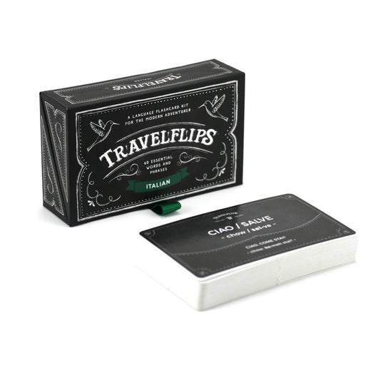 Italian Flash Cards - Learn Italian Language Vocabulary Words and Phrases - Basic Sentences for Beginners - Gift for Travelers, Kids, and Adults - Language Cards by Travelflips