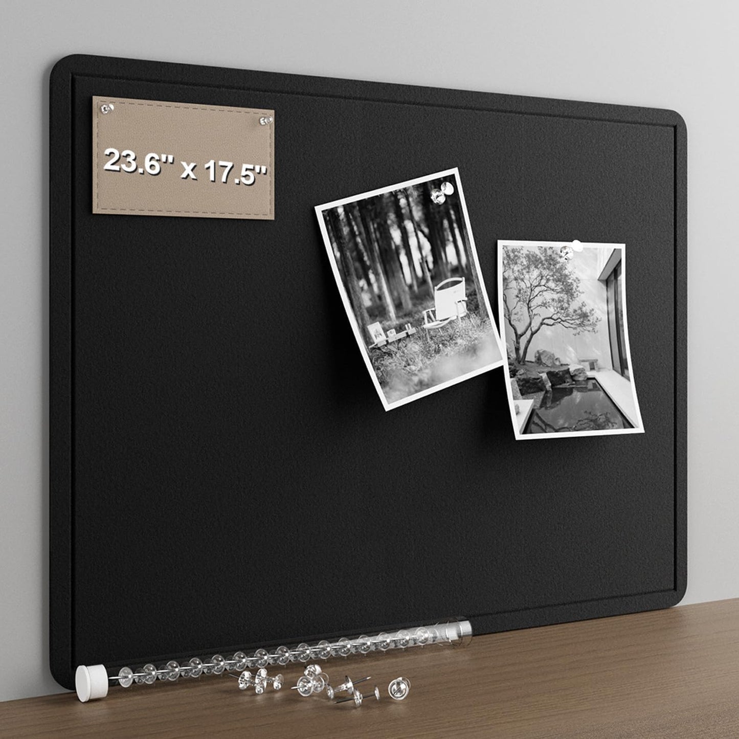Felt Bulletin Board for Wall 24" x 18" Unfolded Size, Small Frameless Felt Pin Board, Soft Cork Board Alternative for Office, Home Planning, Notes, Photos & Wall Decor, Foldable Shipping, Easy Install