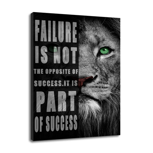 Motivational Lion Canvas Office Print Wall Art Animal Inspirational Picture Animal Poster Painting Modern Inspiring Artwork for Home Living Room Bedroom Office Decor Ready to Hang [30''W x 40''H]