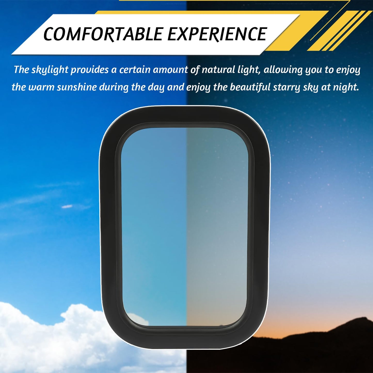 KUAFU RV Side Window Replacement Tinted Glass 12in X 18in with Mounting Ring, Model GO-2720