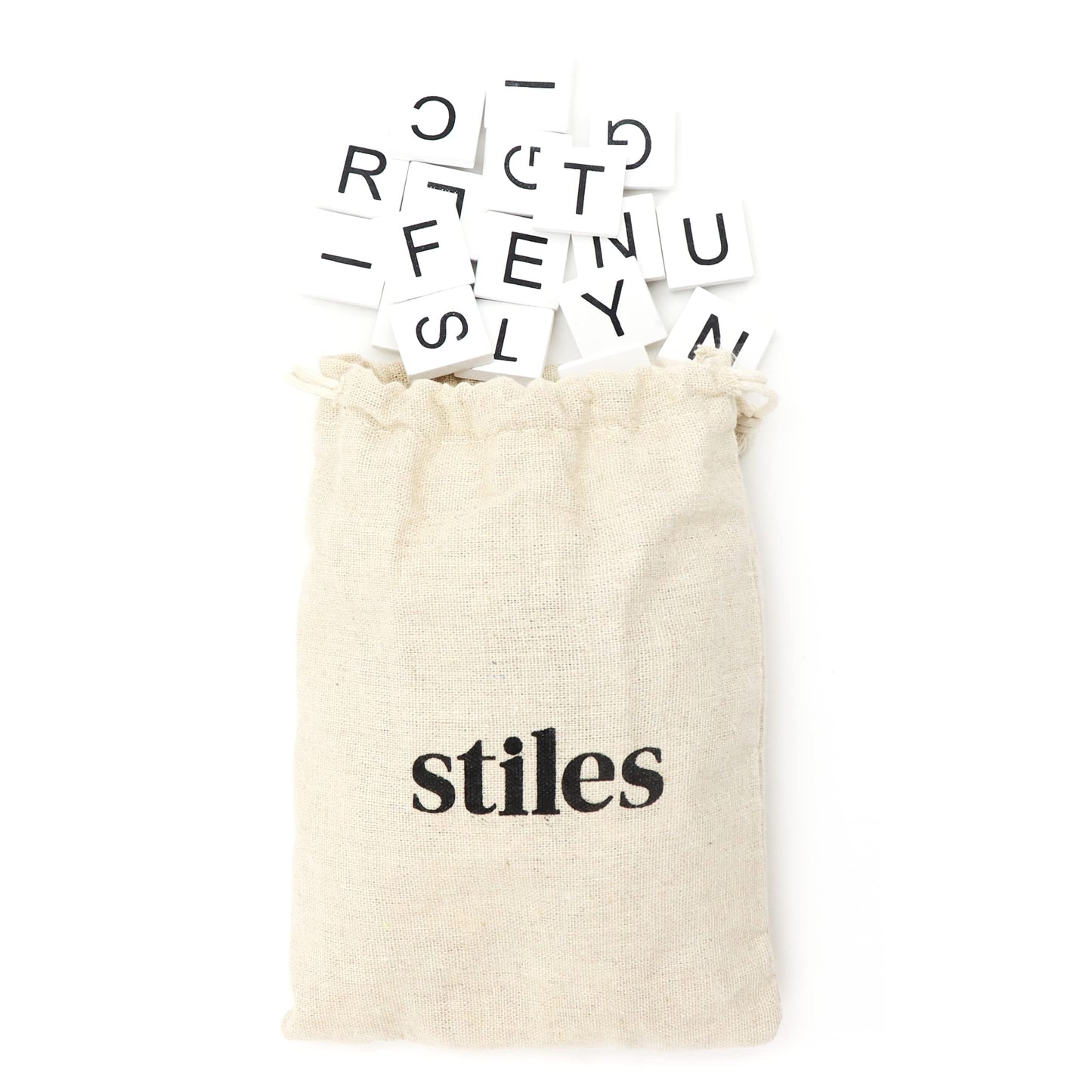 Stiles 100 Piece Magnetic Wooden Letter Tiles - Alphabet Magnets for Whiteboards, Refrigerators & Magnetic Letter Boards - Changeable Letters for Craft & Announcements, White