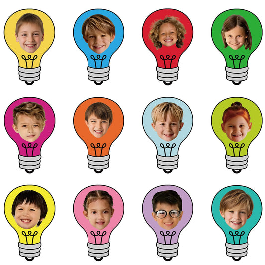 60PCS VBS 2026 Light Bulb Theme Cutouts Colorful Light Bulb Bulletin Board Decorations Religious Lightbulb Paper Cut-Outs Classroom Decor for DIY Craft Photo Kindergarten Preschool Wall Door Supplies
