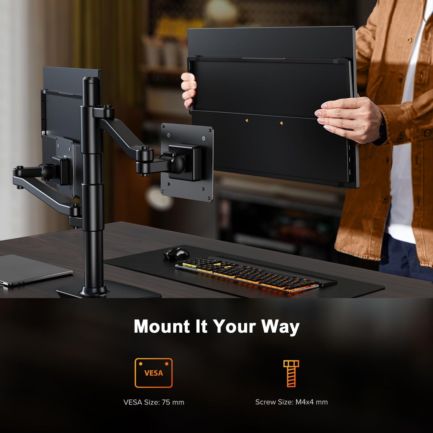 UPERFECT 2.5K 240Hz QLED Portable Monitor, 16" 2560x1600 QHD 100% DCI-P3 400 Nits Portable Gaming Monitor w/Stand & VESA, Adaptive Sync HDMI 2.1 External Screen for Laptop PC Phone Game Console