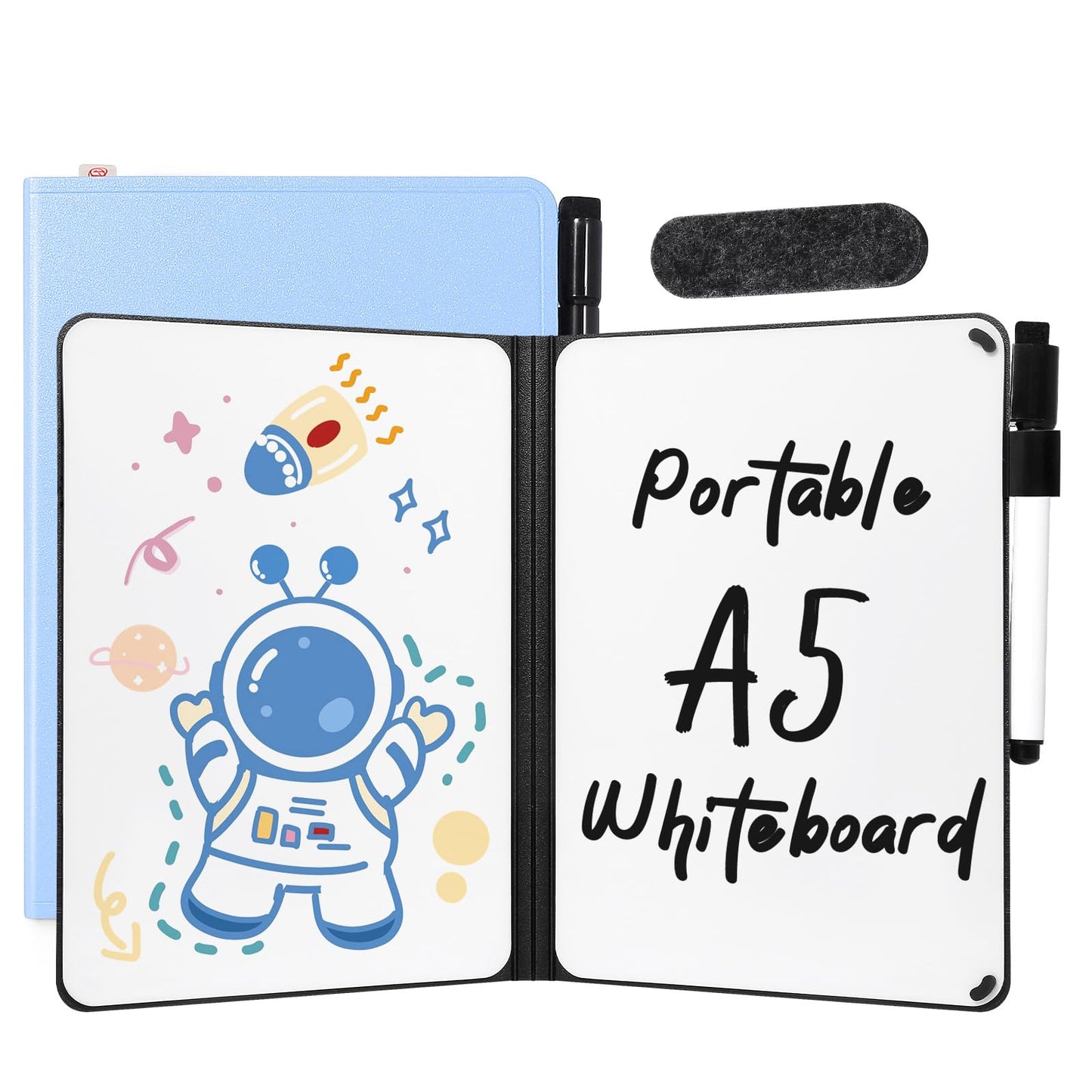 AGM Portable White Board Dry Erase, Double Sided Folding Whiteboards with Pen, Small Dry Erase Board for Study, Meeting, Doodling, Planning, Blue