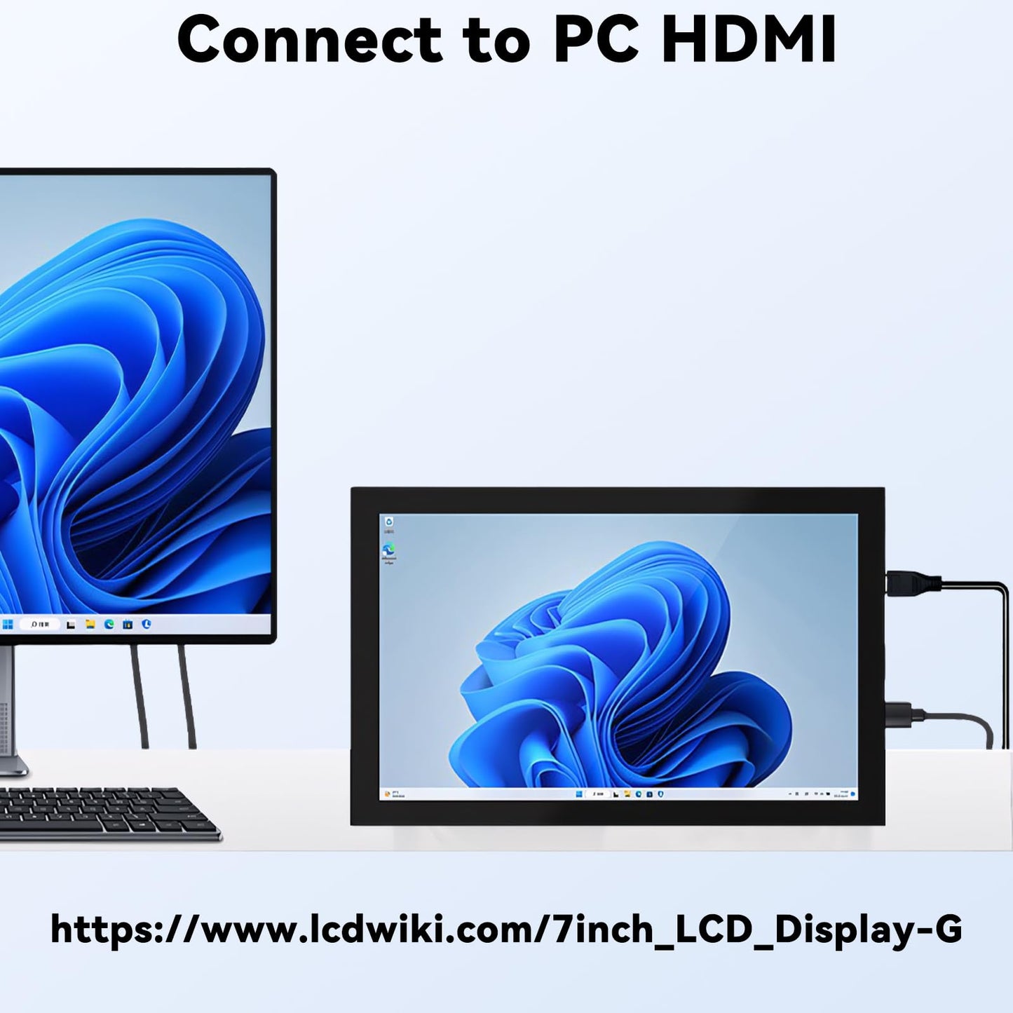 Ransanx 7 Inch Mini Monitor Small Monitor with Capacitive Touch Screen 1024 * 600 High Pixel Display Full View HDMI- IPS Monitors Portable for Raspberry Piscreen 、for BB Black、for Banana Pi etc