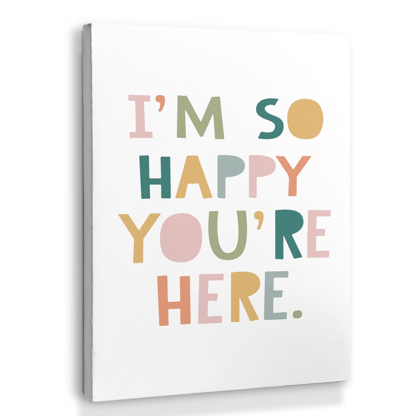 XINCEYWJ Boho Classroom Wall Decor, I'm So Happy You‘re Here Canvas Art Prints Framed, Teacher Gift, Welcome Sign, Classroom Welcome Inspirational Wall Art for Kids school Counseling Office, 11x14 In