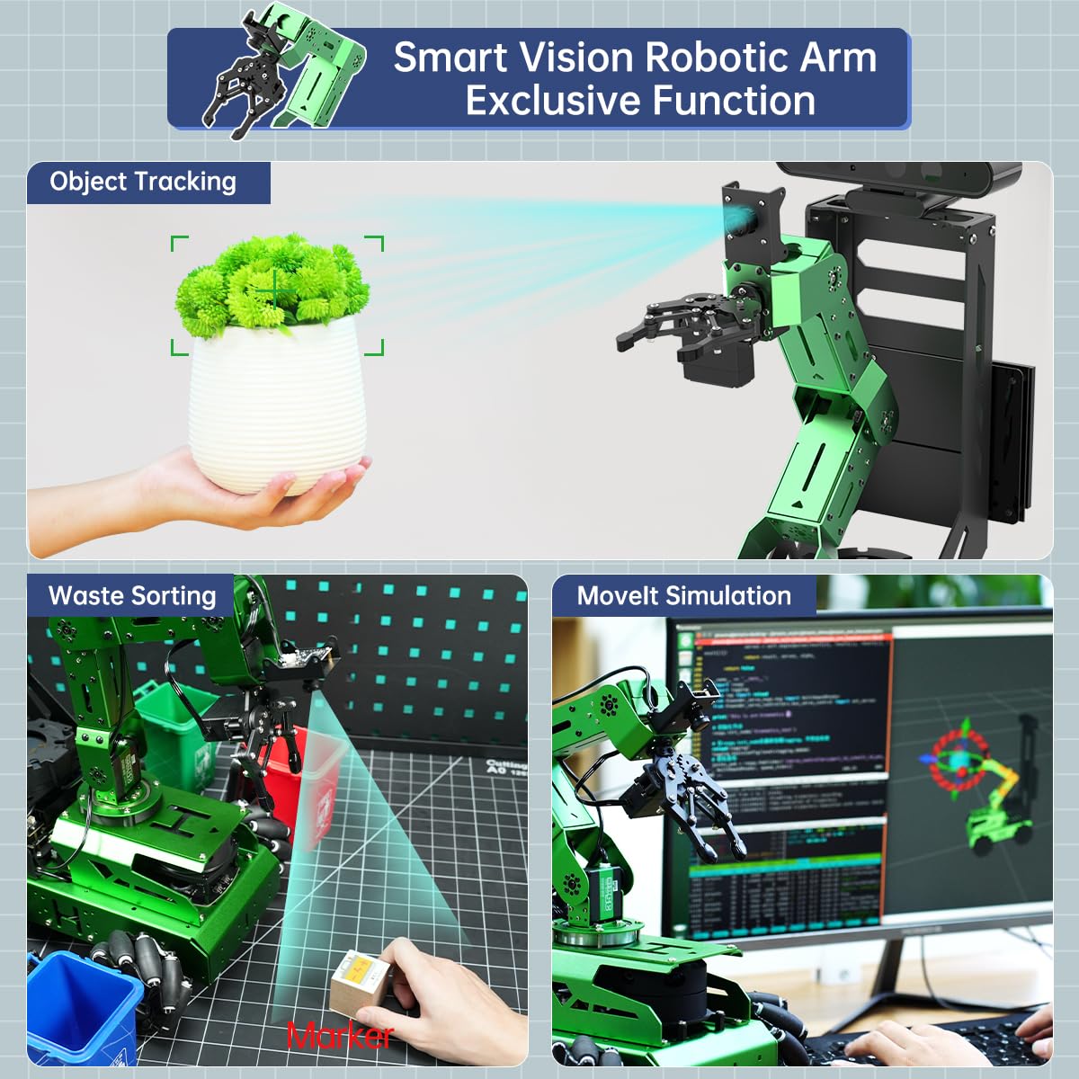 HIWONDER JetAuto Pro ROS2 Robot Car with AI Vision Robotic Arm Support SLAM Mapping/Navigation/Autonomous Driving/Python for Engineering Student and Adults（Advanced Kit with Jetson Orin Nano 8GB）