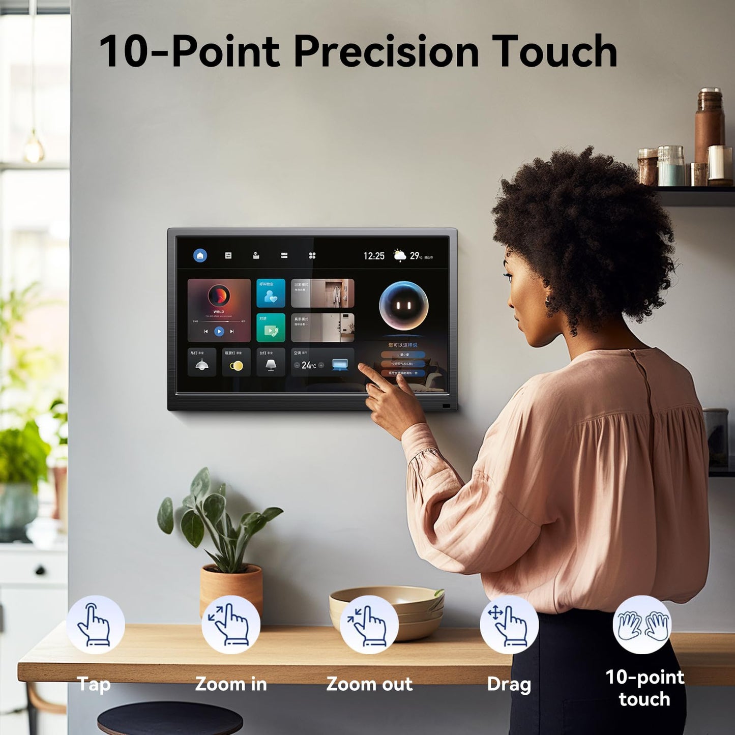 Showscren 14 Inch Touch Screen Monitor FHD 1080P 60hz 99% sRGB IPS/HDMI/USB-C Computer Monitor Plug & Play, for Laptop PC Phone Raspberry Pi Switch PS4 PS5