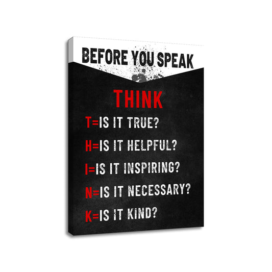 Inspirational Poster Wall Art Think Entrepreneur Positive Quotes Print on Canvas Motivational Signs Picture Painting Wall Decor Artwork for Modern Home Bedroom Gym Stretched and Framed [18''Wx24''H]