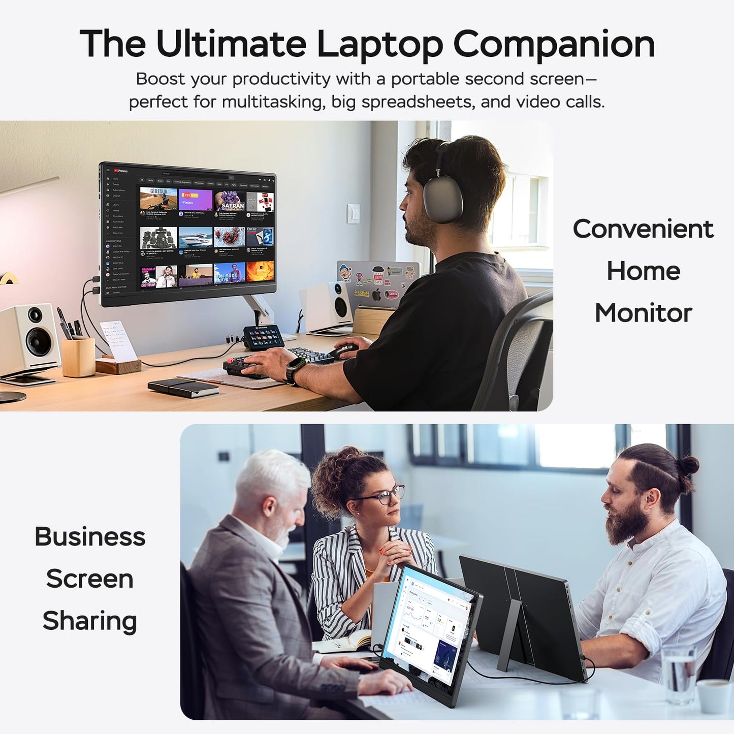 MNN 17.3" 2.5K Portable Monitor 165Hz 2560x1440 QHD, 100% sRGB IPS Gaming Monitor, USB-C & HDMI External Display with Kickstand, Slim Semi-Metal Travel Monitor for Laptop, Phone, PS5, Xbox