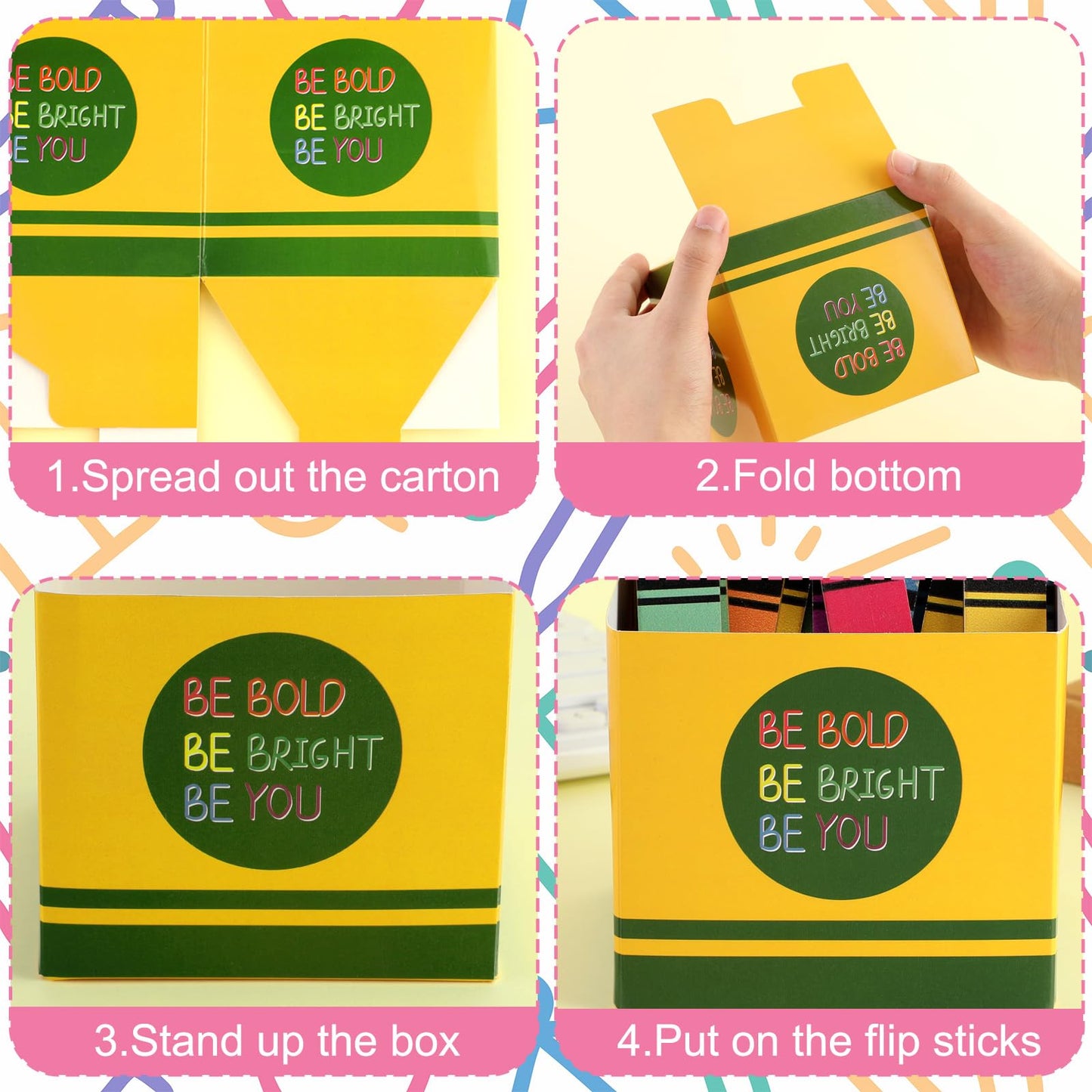 Junkin 72 Pcs Back to School Flip Name Sticks with Box for Classroom Crayon Talking Flip Sticks Teacher Student Management Grouping Counting Tool Classroom Essentials Educational Supplies Group Tasks