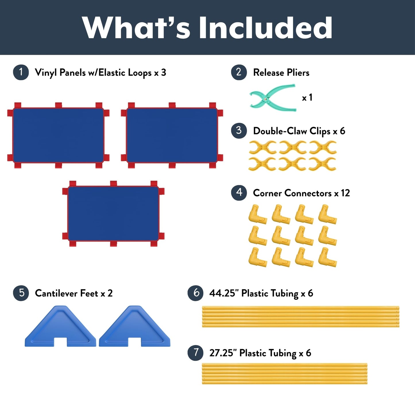 Children's Factory Rectangle PlayPanel Set - 3, Kids Room Divider Panel, Classroom Partition, Free-Standing Screen for Daycare or Preschool, Cantilever Feet Included, Blue