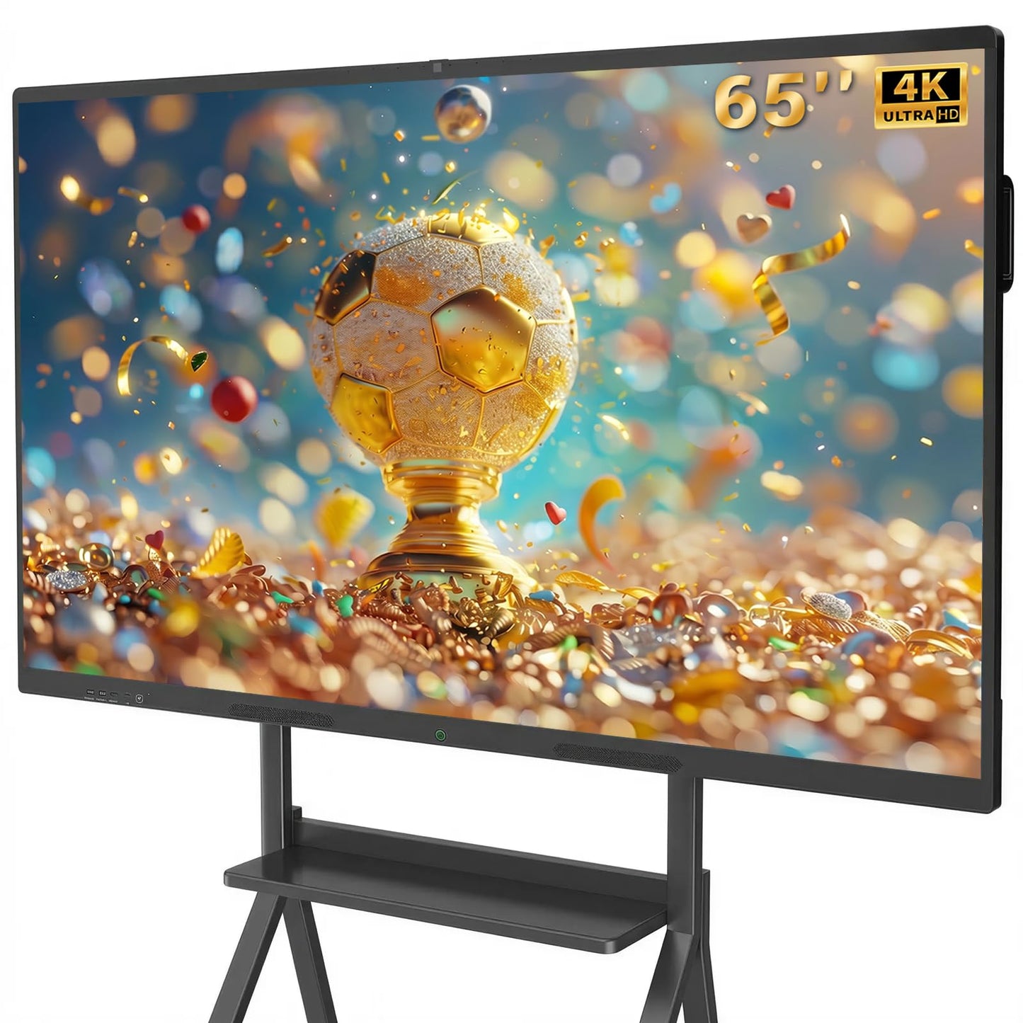 QIXZOCV 65" Smart Board for Classroom Office Home, All-in-One 4K Interactive Whiteboard, Digital Electronic Smartboard with 20 Point Touchscreen, Android 14, 8+128G (Wall Mount Included)