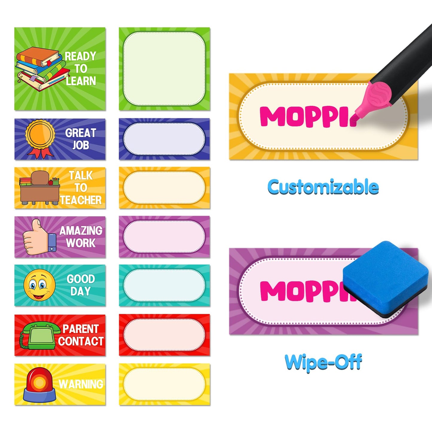 Behavior Chart for Classroom Management with Clips & Pockets - Student Reward System for Kids - Learning Tools for Preschool, Elementary & Homeschool