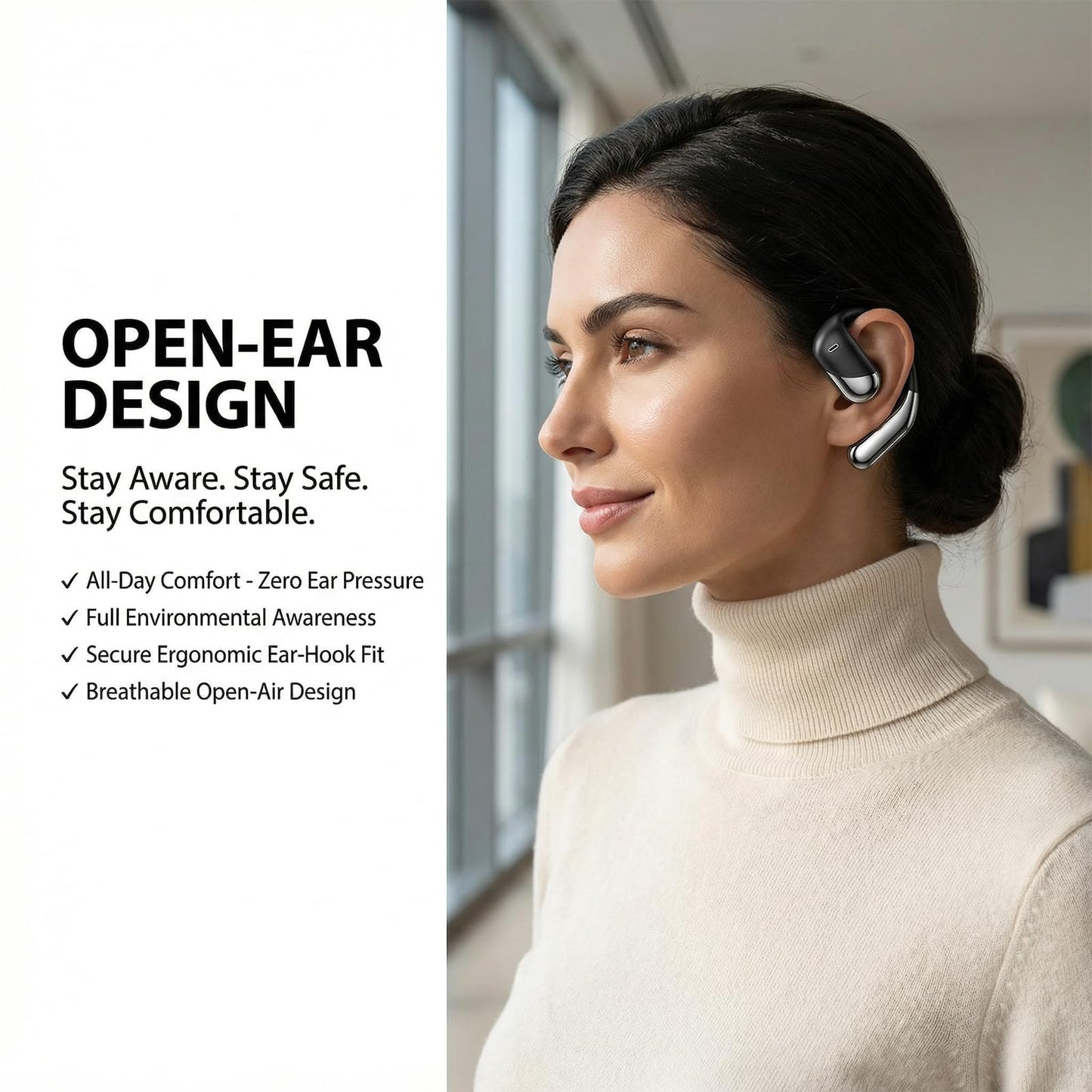 AI Translation Earbuds Real Time – 194 Languages Translator Earbuds, No Subscription, 60H Battery Open Ear Bluetooth 5.4 Headphones, Audifonos Traductores Inglés Español for Travel Business Learning