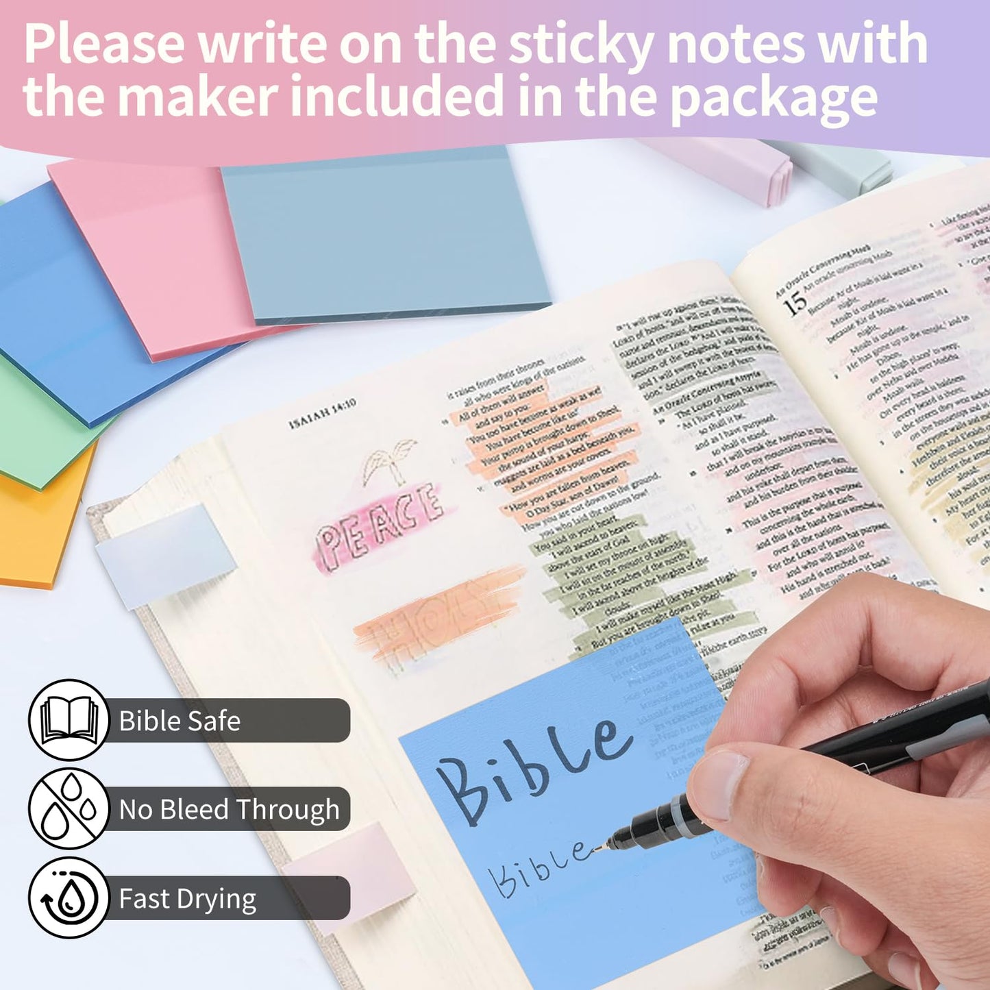 KOPKOFT Bible Study Supplies, Bible Journaling Kit for Women with Journal, Pen Case, Tabs, Highlighters and Pens, Bible Accessories Set for Women Students Beginner, Christian Gifts (Purple)