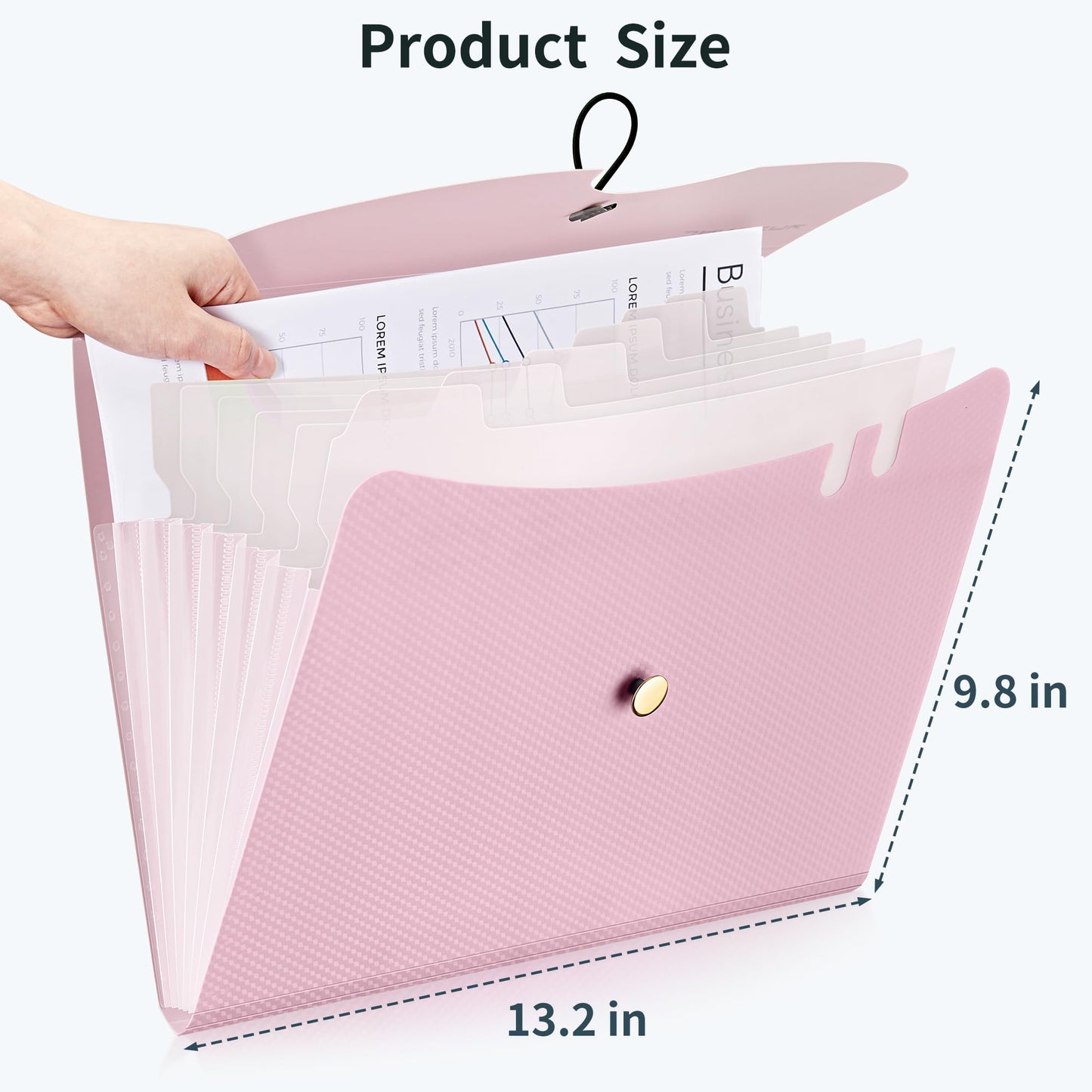 JARLINK 7 Pockets Expanding File Folder, A4 Accordion File Folders with 12 Labels, Cute Paper Organizer, Portable Document Organizer for College School Office Supplies, Macaron Blue & Macaron Pink