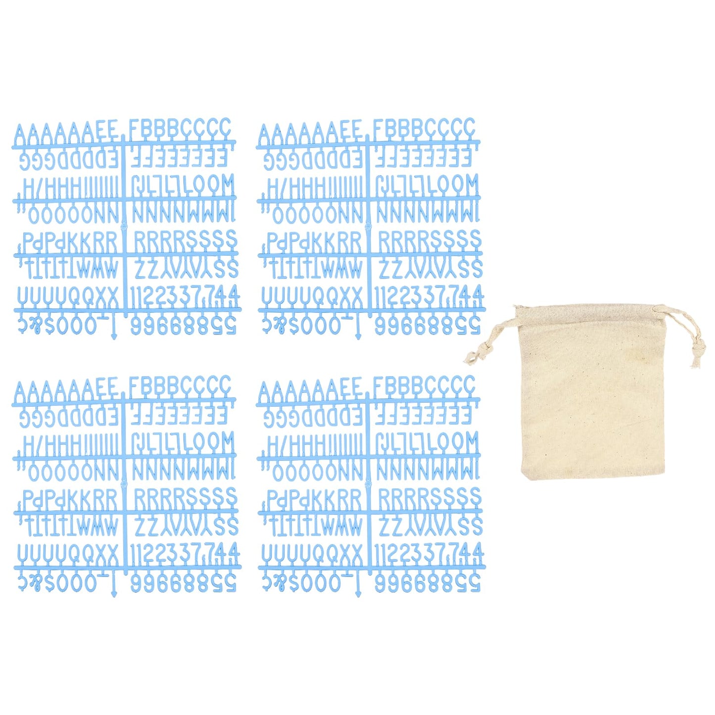 PATIKIL 588 Piece Plastic Letters Set for Felt Letter Board, Blue Alphabet Message Board Accessories Including Letter Numbers with Restraint Strap for Cafe, Wedding, Birthday