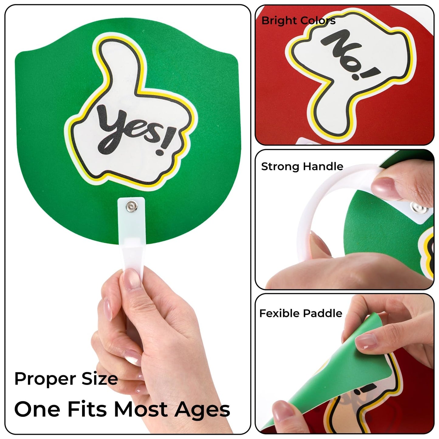 Tlence 50 Pack Thumbs up Thumbs Down Paddles, Handy Yes or No Classroom Voting Signs, Plastic Double-sided Red and Green Paddle for Student Response Classroom Interaction