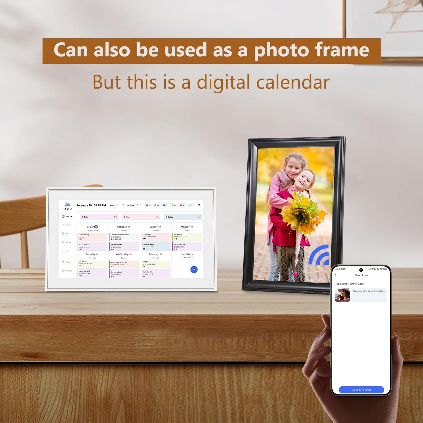 Calendar 10.1 Inch Digital Calendar & Chore Chart, Smart Touchscreen Interactive Display for Family Schedules Gift for Mother Mom Women Grandpa